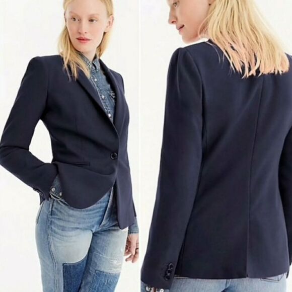 Judith & Charles Navy Blue Linen Blazer Sz… - Picture 2 of 10